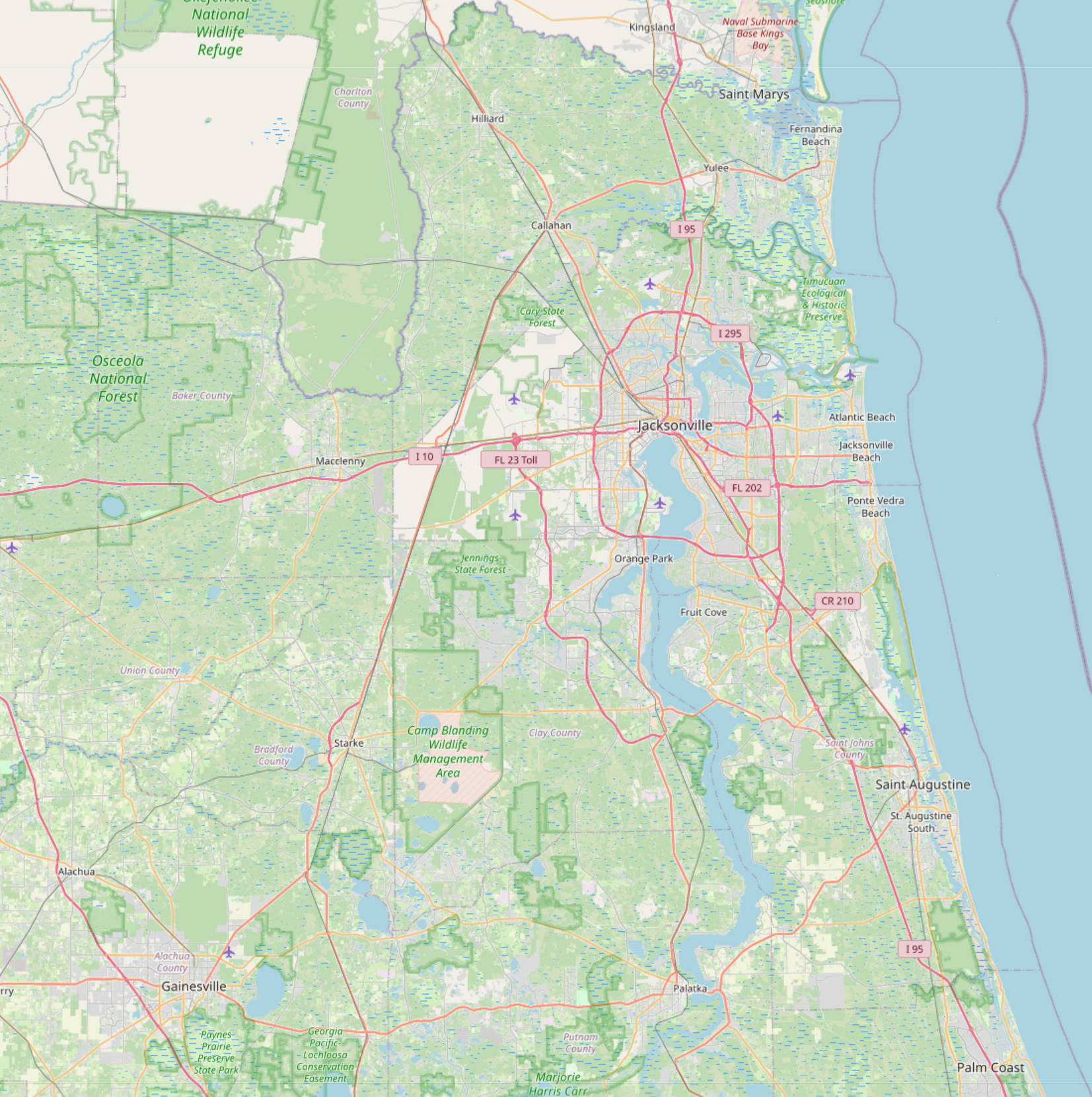 Northeast Florida Regional Map